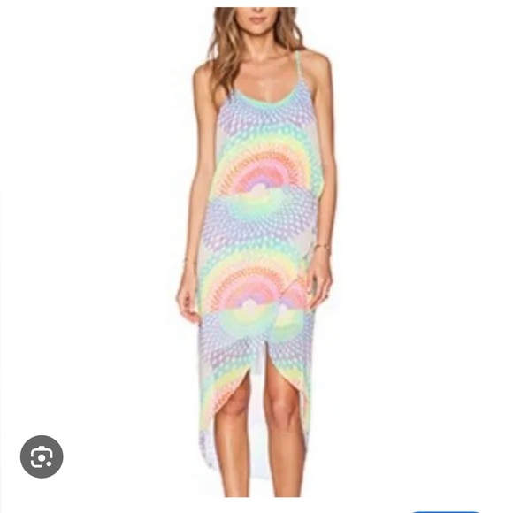 Mara Hoffman Dresses & Skirts - NWT Mara Hoffman faux wrap rainbow midi dress size XS $489 Electrolight Stone
